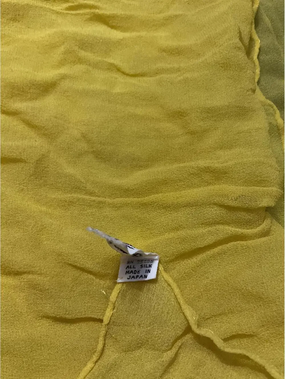 Vintage Vera Made in Japan Yellow All Silk Scarf